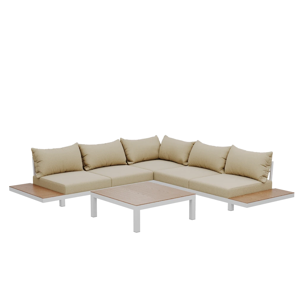 Burchakli divan Franklin 300×300×70, ochiq havo uchun