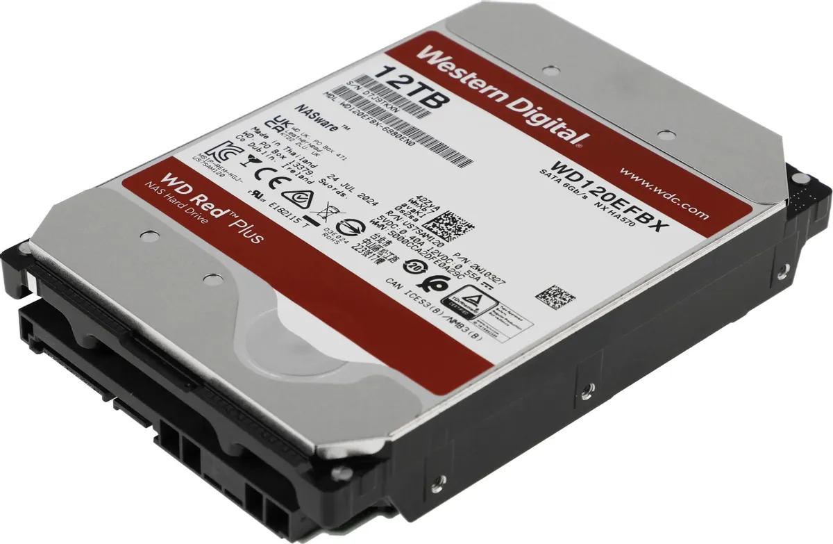Жесткий диск WD 12TB, 256MB кеш, SATA III, 7200 об/мин, RED PLUS
